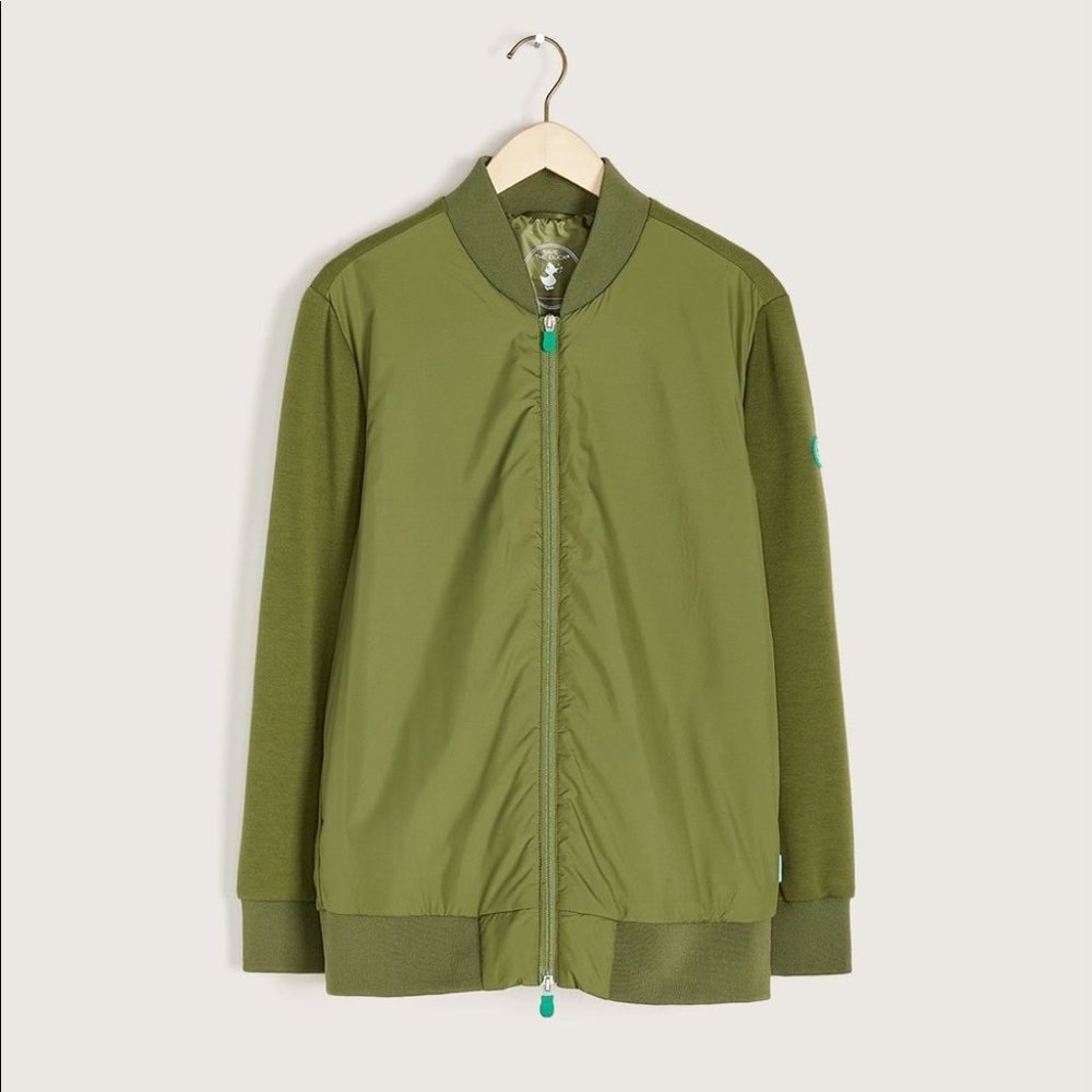 Save The Duck Women Green Lightweight Outerwear Bomber Jacket Plus Size 1X